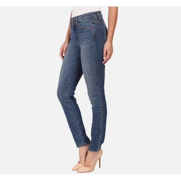 Paige | Hoxton Ankle Skinny Jeans Frayed Hem Medium Wash Wiskering Size 26" - Picture 2 of 9